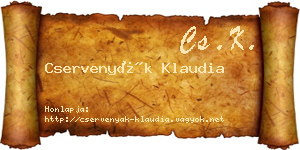 Cservenyák Klaudia névjegykártya