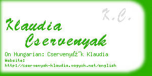 klaudia cservenyak business card